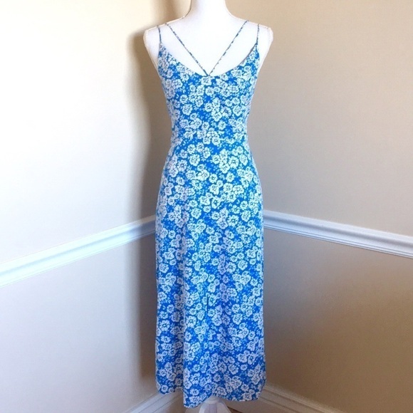 Topshop Cornflower Side Cutout Midi Dress - Picture 1 of 6
